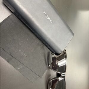 Givenchy Black Gloss Rectangular Women’s Sunglasses